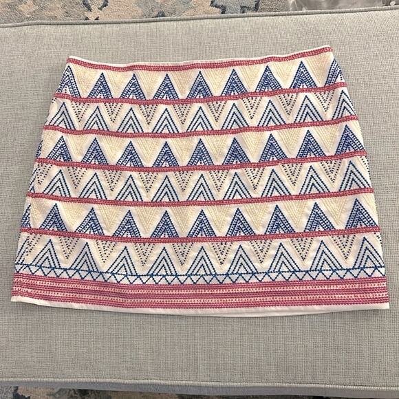 NWT Club Monaco Menditha beaded chevron zig zag skirt - Picture 3 of 11